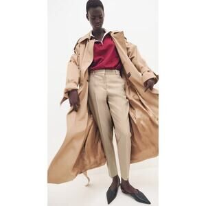 NWT H&M Slacks Ankle Length Tapered Slim Fit Beige Size 8‎